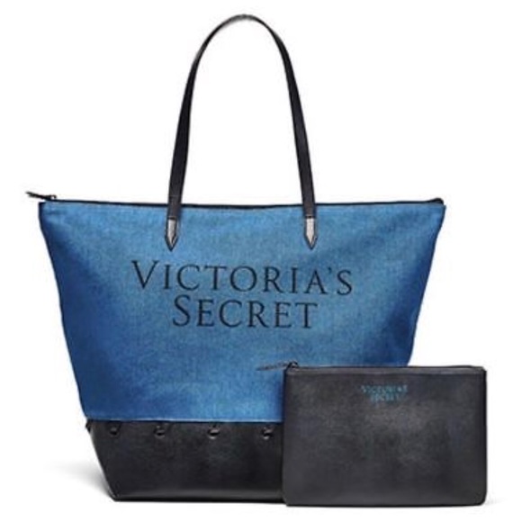Victoria's Secret Handbags - VS Denim Tote and pouch